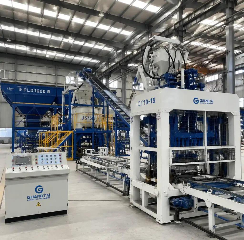 Fully automatic block making production line QT10-15 system