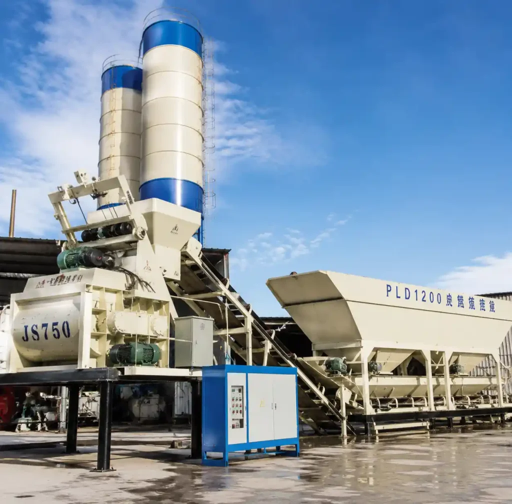 JS500 concrete mixer and PLD batching machine supporting equipment