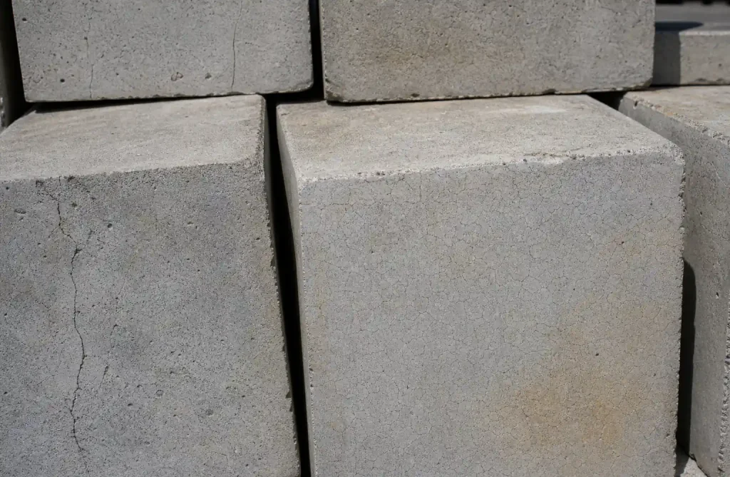 Surface crazing and defects on improperly cured concrete blocks