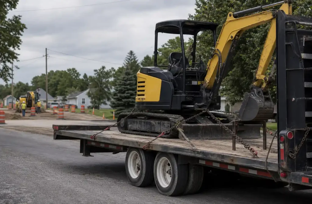 Mobile brick machine providing flexibility across multiple construction sites