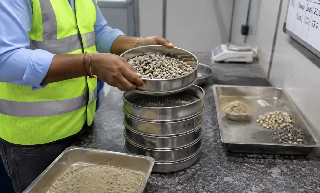 Quality testing procedures for raw materials in block manufacturing