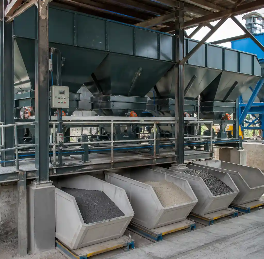 Concrete batching equipment for accurate material measurement in block production
