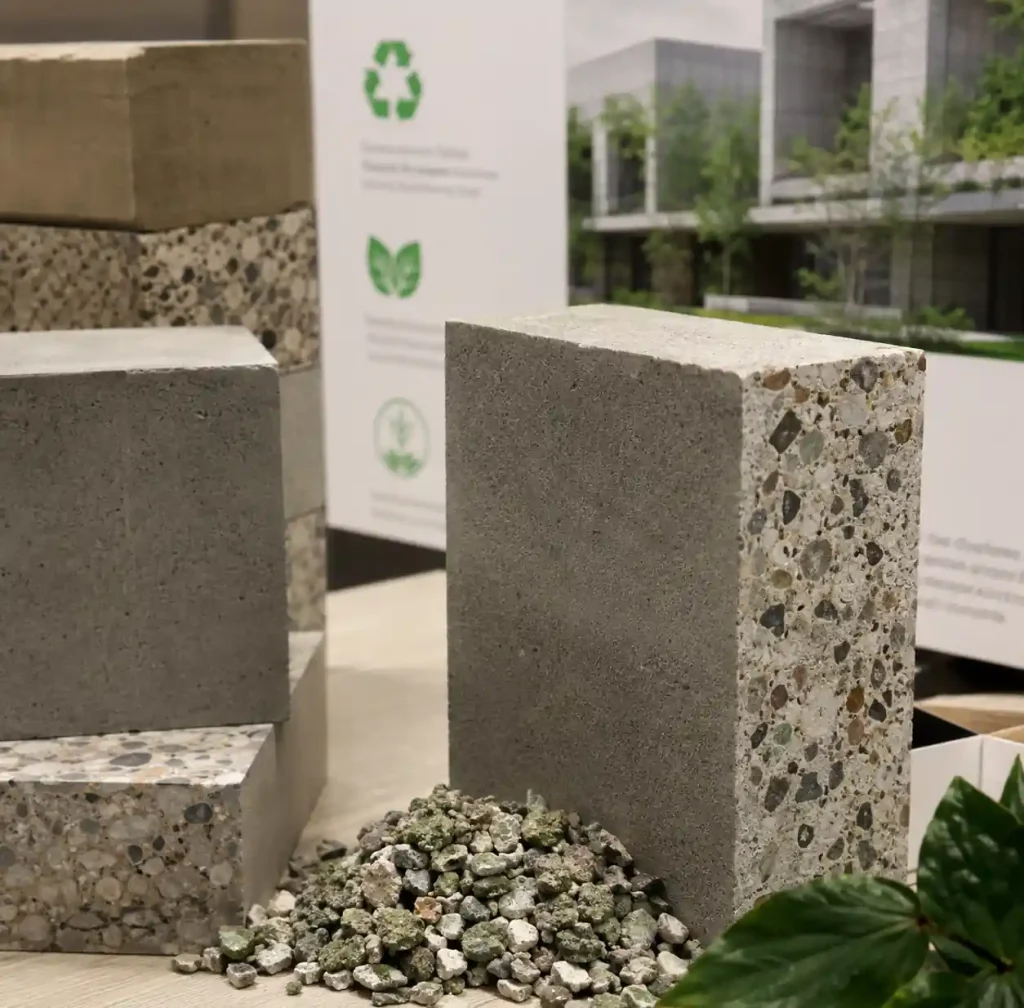 Sustainable and eco-friendly concrete blocks made with recycled materials