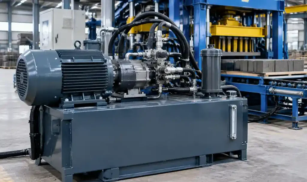 Hydraulic power unit consuming energy during block production