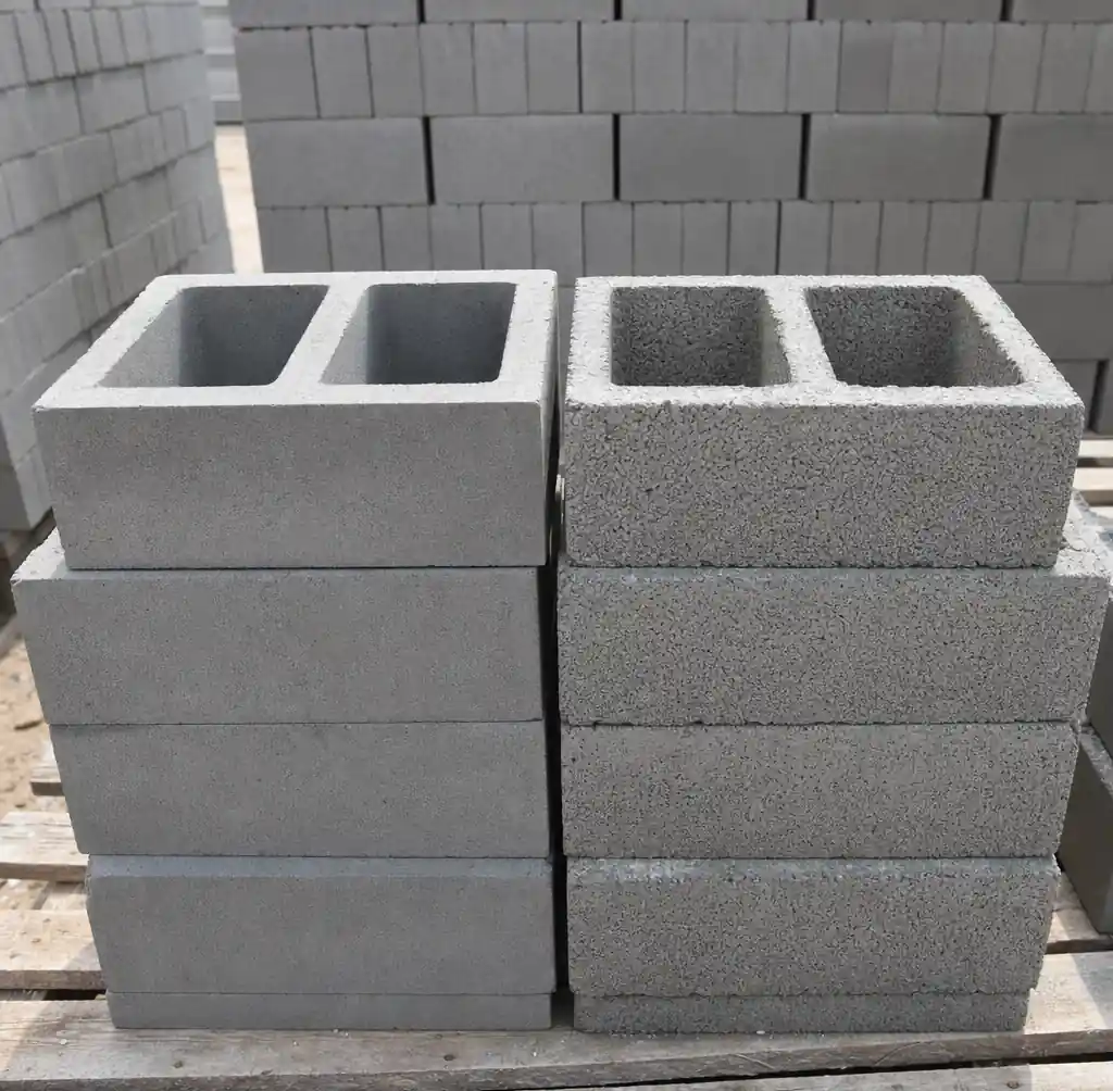 Comparison of concrete blocks produced by hydraulic vs mechanical machines
