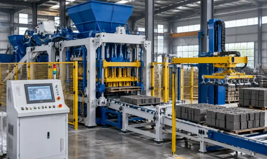 Fully automatic block machine with PLC control system