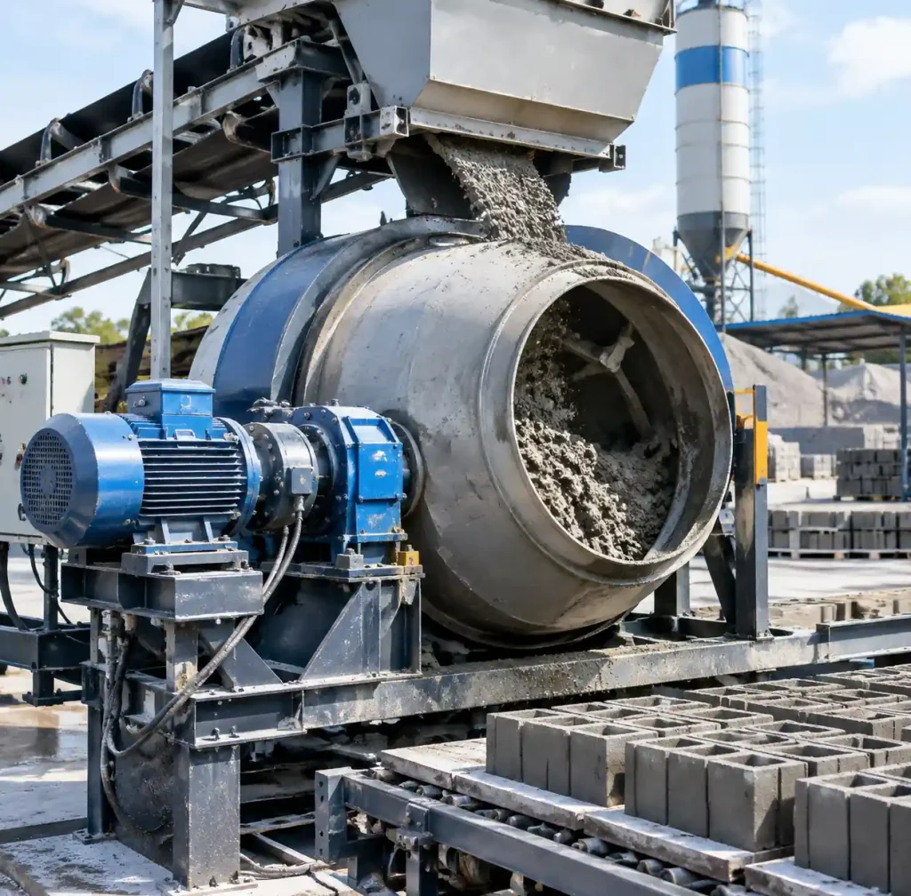 Concrete mixer motor consuming power during batching
