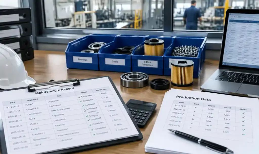 Maintenance investment and production efficiency tracking