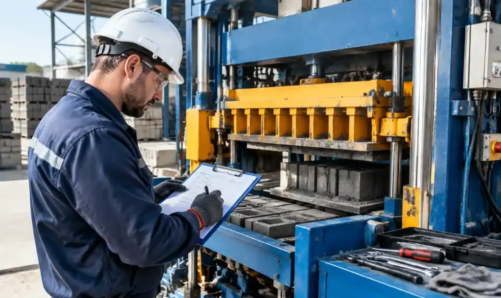 Preventive maintenance checklist for block machine components