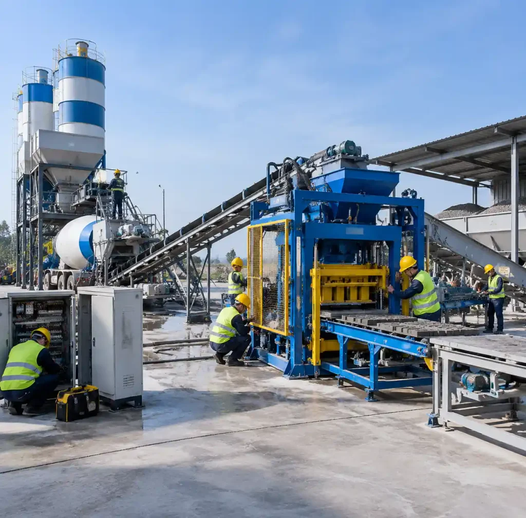 Complete block production line maintenance coordination