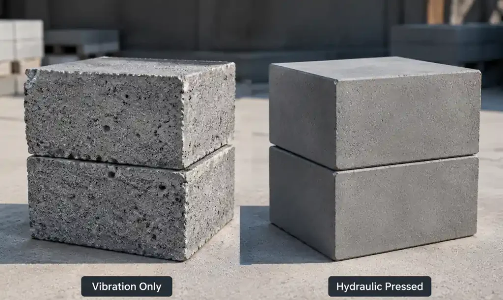 Concrete blocks showing quality and surface finish differences