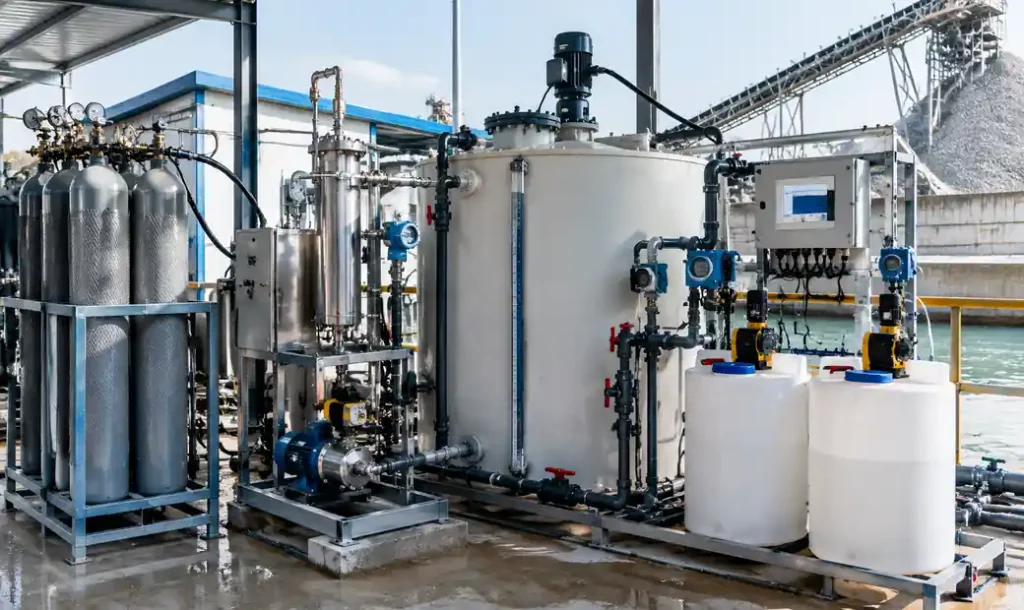 pH adjustment and neutralization system with CO2 injection for recycled water treatment