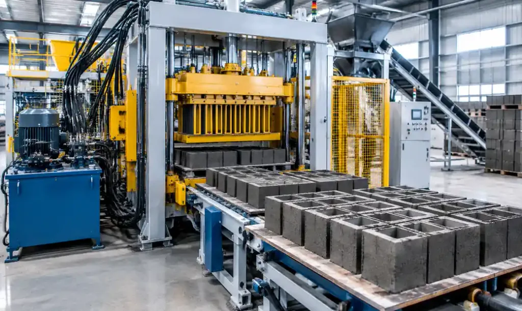 Automatic block making machine producing high-quality concrete blocks