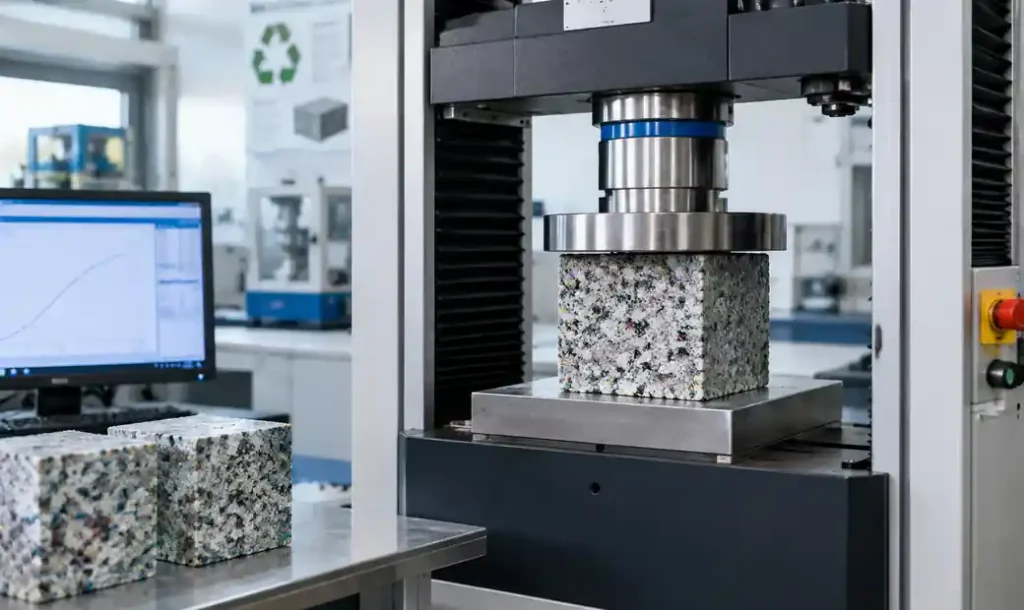Laboratory testing of recycled content blocks for compressive strength